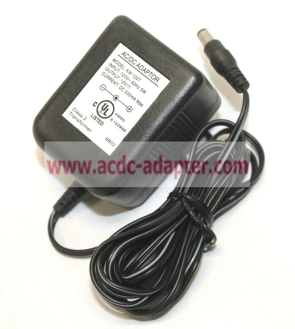 New KW-1207 12VDC 200mA AC Power Supply Adapter Class 2 Transformer - Click Image to Close
